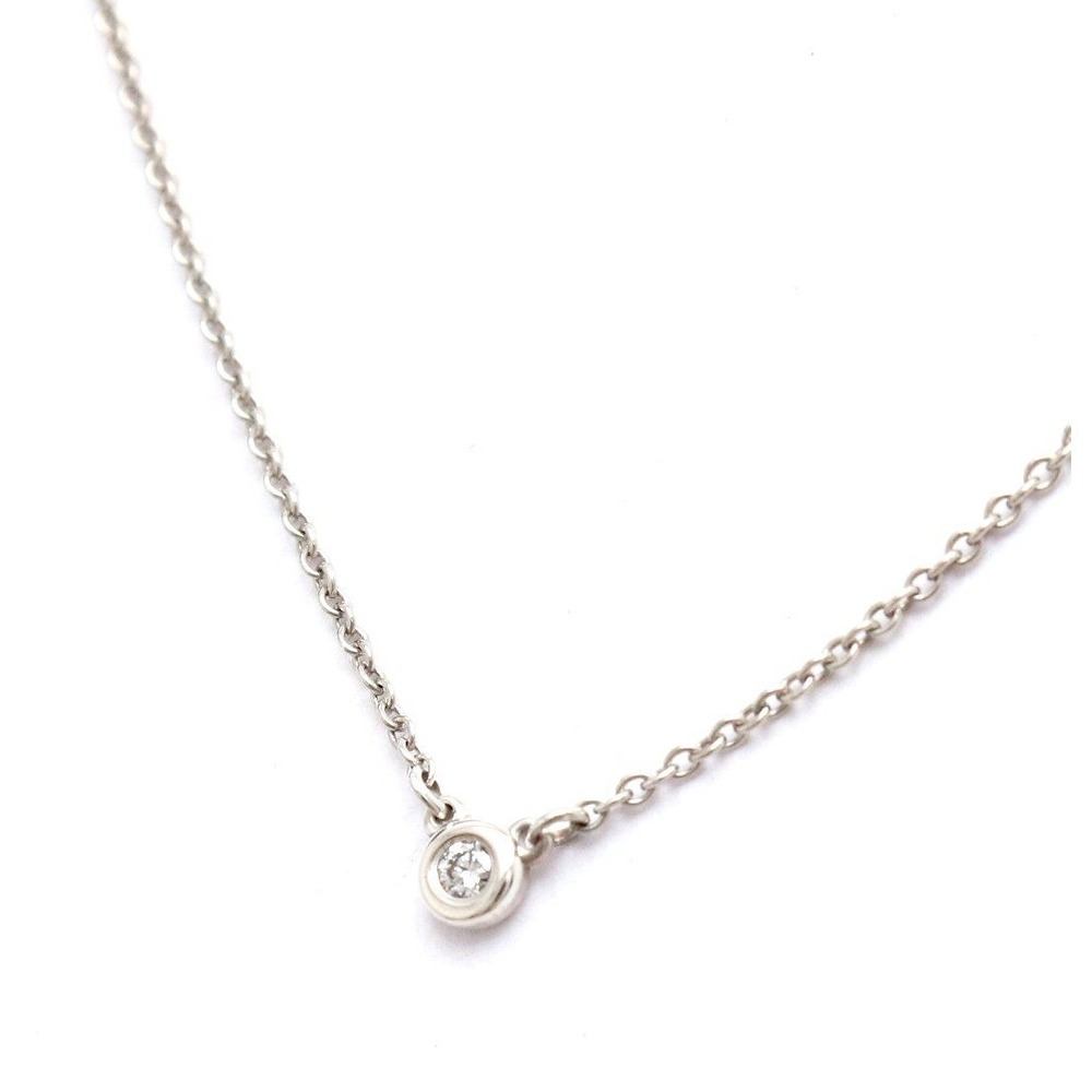 TIFFANY Co By the Yard Necklace Silver Diamond